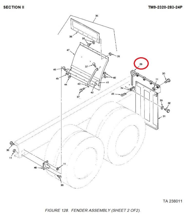 M9-1042 | M9-1042  Mud Flap Splash Guard Bracket M915 (4).JPG