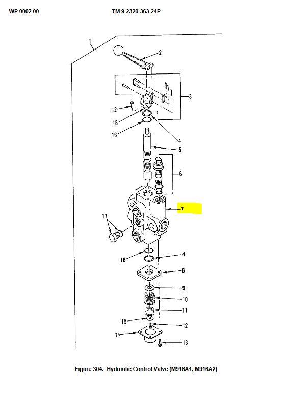 M9-6026 | M9-6026 Hydraulic Winch Directional Spool Control Valve M916A1 M916A2 Dia1.JPG