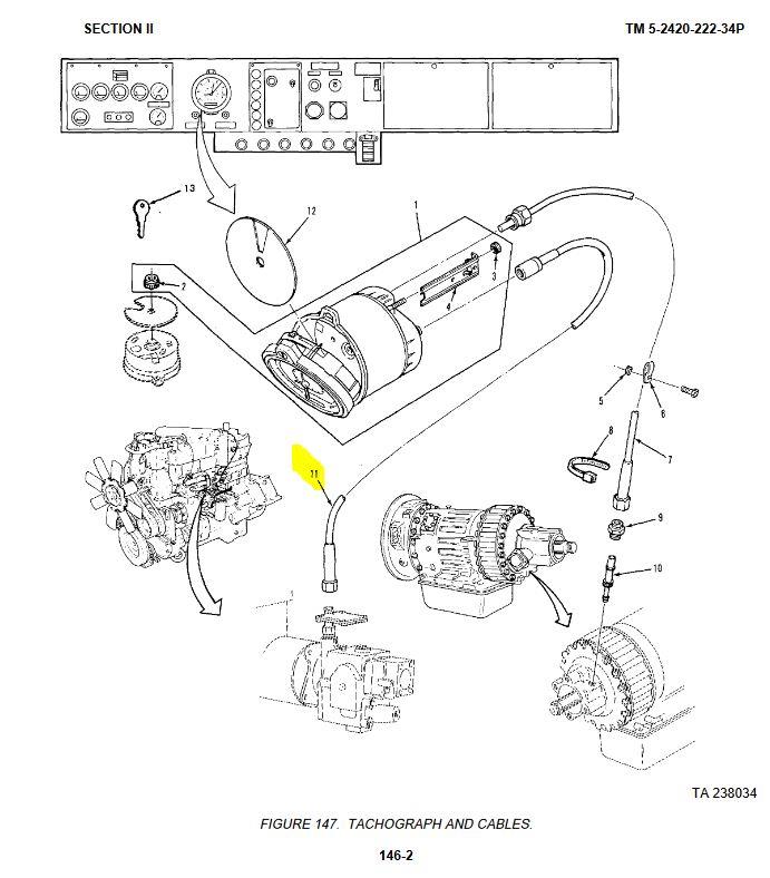 M9-6233 | M9-6233 TachoGraph Speed Cable Shaft Assembly M915A1 M916A1 Dia 1 (1).JPG