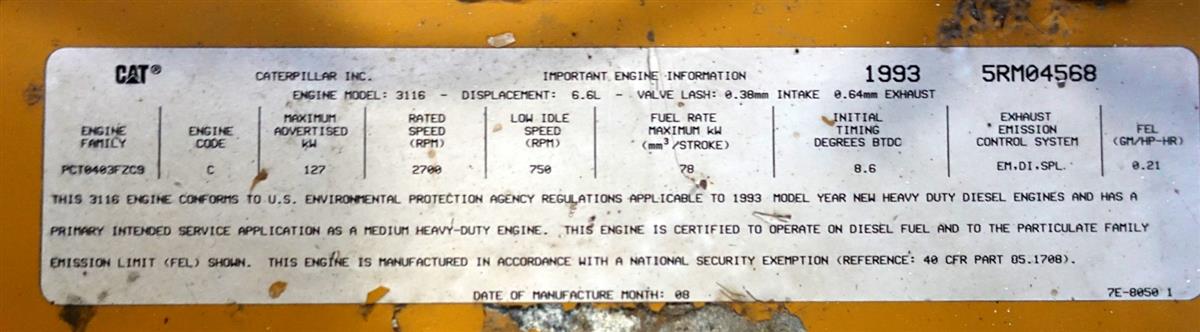 MA3-695 | MA3-695 Caterpillar 3116 6.6 Liter Turbo Diesel Engine for M35A3 Series USED (9).JPG