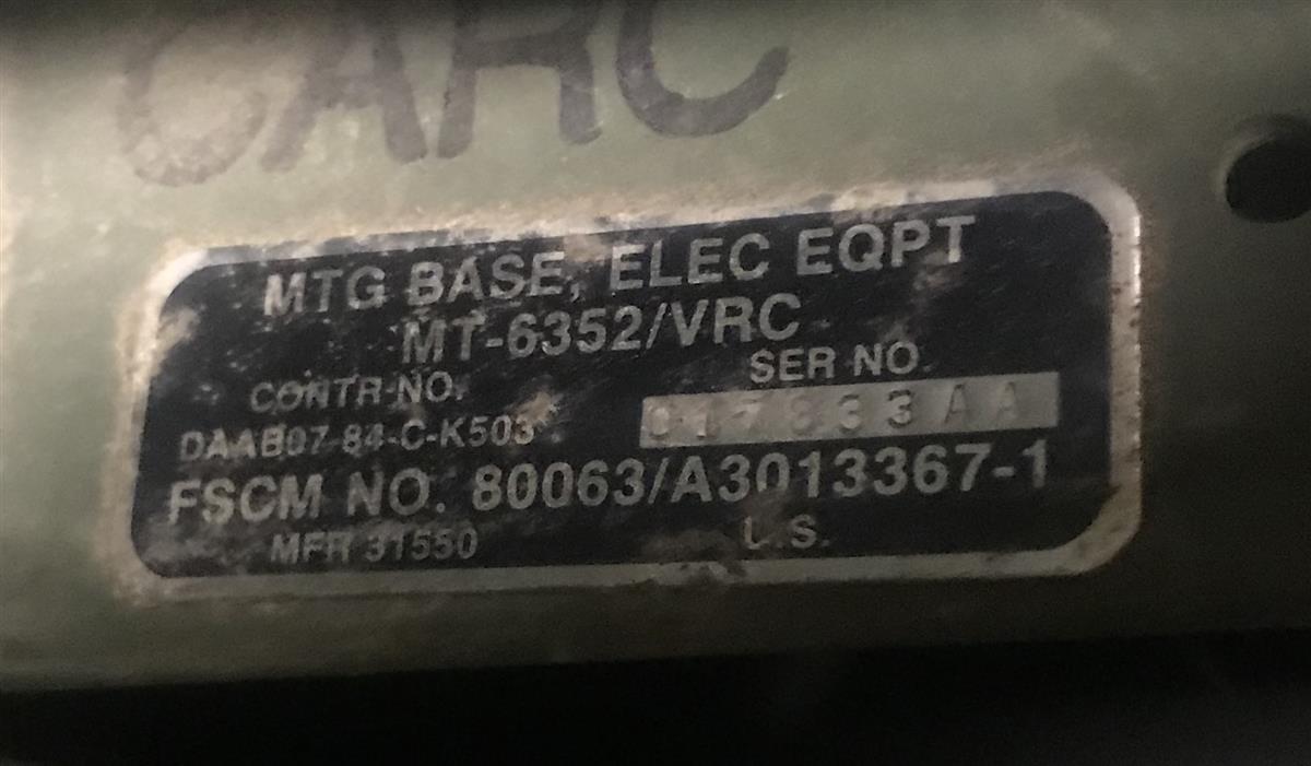 MRAP-314 | MRAP-314  SINCGARS Electrical Mounting Base Without Mounting Tray.jpg