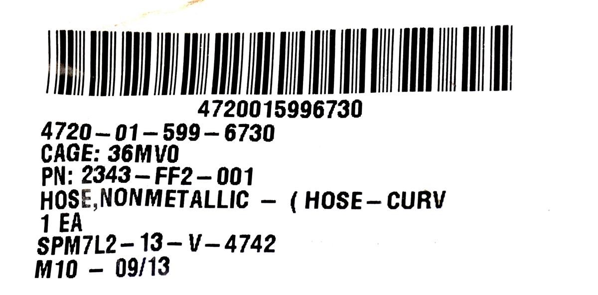 MRAP-434 | MRAP-434  Nonmetallic Coolant Hose BAE RG-33 MRAP (1).JPG