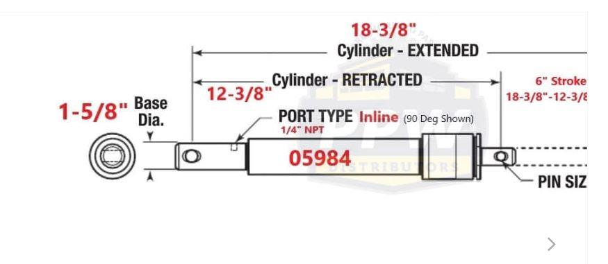 SNOW-028 | SNOW-028 Genuine Meyer 1.5x6 Lift Arm Single Acting Cylinder Meyer Snow Plow Dia.JPG