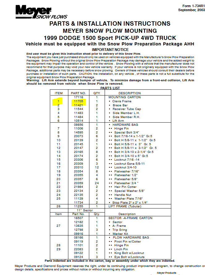 SNOW-061 | SNOW-061 Meyer Snow Plow Mounting Clevis Frame Meyer Snow Plow Dia (1).JPG