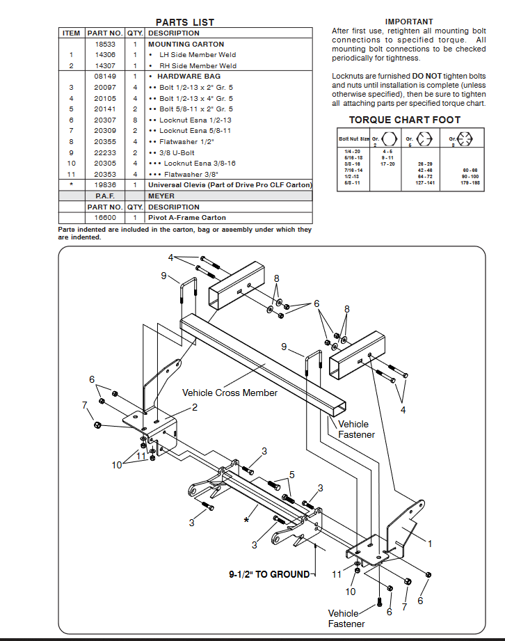 SNOW-071 | SNOW-071  Meyer Drive Pro Mount Kit Toyota Tacoma 4 x 4 Meyer Snow Plow DIA 3 (3).PNG