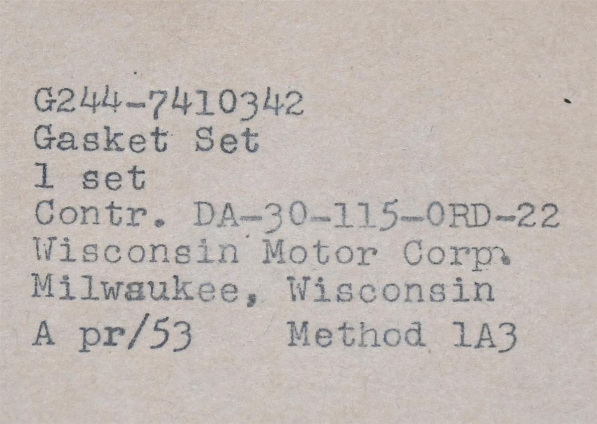 SP-571 | SP-571  Gasket Set Wisconsin Motor Corporation Chrysler M46 Tank G244 (2).JPG