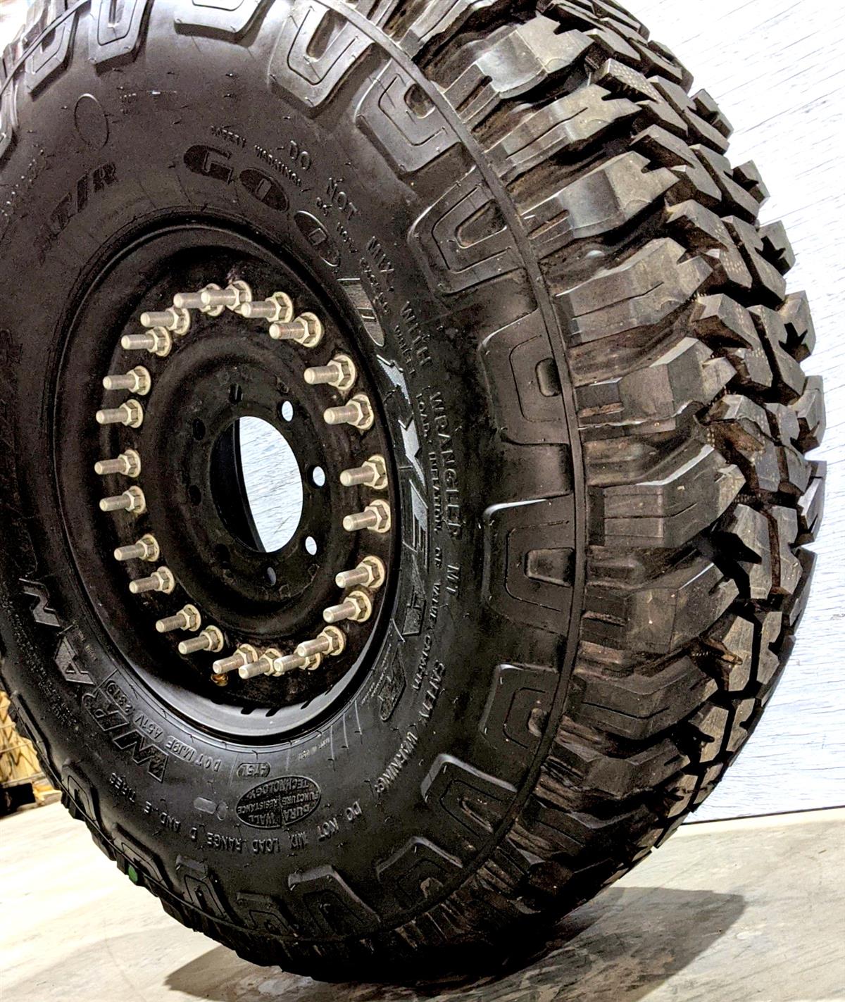 Goodyear Wrangler MT/R  Mounted on 24 Bolt Rim 100% Tread