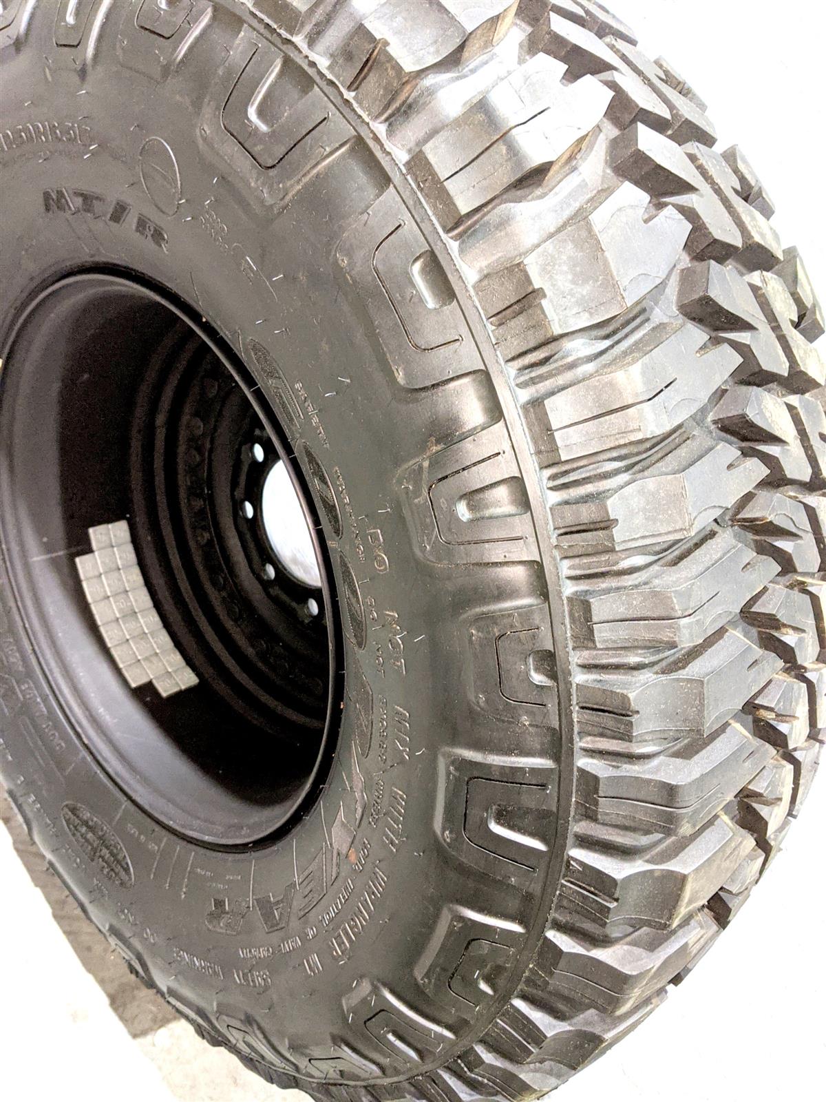 Goodyear Wrangler MT/R 37x12.50R16.5LT Mounted on 24 Bolt Rim 100% Tread