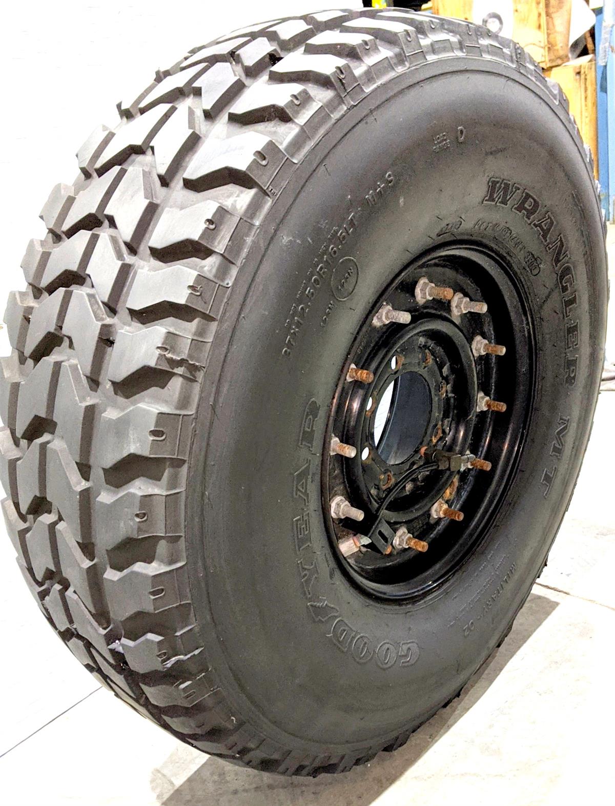 Goodyear Wrangler M/T  CTIS Tire with 12 Bolt Rim 80% Tread  (USED)