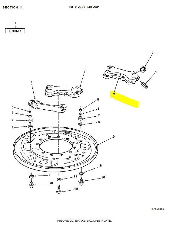 TR-337 | TR-337 Left Hand Brake Support 3.5 Ton Trailers M105A3 Dia1.JPG