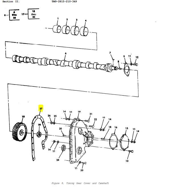 COM-5803 | Timing Gear Cover Gasket For LDS LDT Multifuel Engines M35A2 M54A2 (1).JPG