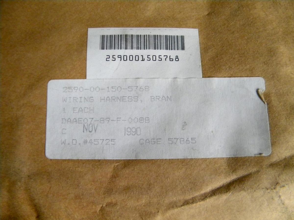 M35-411 | 2590-00-150-5768 Rear Wiring Harness for M36A2 Multi-Fuel. NOS (1).JPG