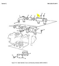 5T-2077 | 5T-2077 Center Water Cooling Manifold Section for Cummins NHC250 Diesel Engine M809 M939 Dia 1.JPG