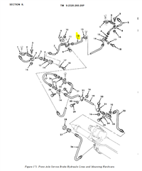5T-2138 | 5T-2138 Right Hand Front Axle Metal Brake Hydraulic Line M809 M54 Dia (1).JPG