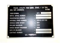 DT-428 | 9905-01-185-3134 Decal Dataplate M966 for HMMWV NOS (3).JPG