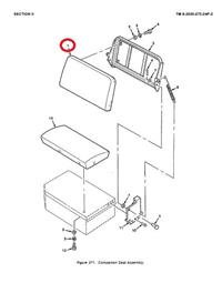 9M-790 | 9M-790 Passenger Bench Seat back Cushion Green Canvas.JPG