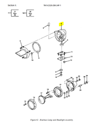 COM-5763 | COM-5763 Blackout Headlight Rear Housing HMMWV M35 M809 M939 M151 Mutt Jeep DIA (1).JPG