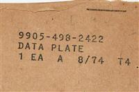 DT-196 | DT-196  Data Plate Tag M45A2 Truck Chassis Weight and Dimension Data (3).JPG