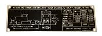 DT-579 | DT-579  M53B1 WWN Truck Chassis 34 Ton 4x4 Weight and Dimension Data Plate (1).JPG