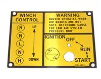 DT-587 | DT-587  Data Plate Tag M809 Dump Truck Winch Control On and Off Ignition Plate (2).JPG