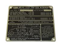 DT-592 | DT-592  Data Plate Tag M135 with Winch 2 12 Ton 6x6 Cargo Truck Plate (2).JPG
