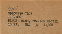 DT-594 | DT-594  Data Plate Tag M672E1 Semitrailer Van 6 Ton 4 Wheel Weight and Dimension Plate (4).JPG