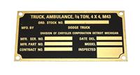 DT-602 | DT-602  Data Plate Tag M43 Ambulance Truck 34 Ton 4x4 Plate (2).JPG