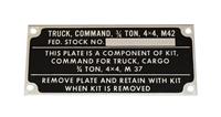 DT-609 | DT-609  Data Plate Tag Dodge M42 Command Truck 34 Ton 4x4 (2).JPG