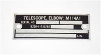 DT-611 | DT-611  Data Plate Tag M114A1 Howitzer Tracked Carrier Elbow Telescope (2).JPG