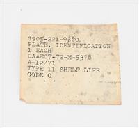 DT-615 | DT-615  Data Plate Tag Brass Servicing Data 34 Ton Truck 4x4 Dodge M37 Electrical System 24 Volt (3).JPG