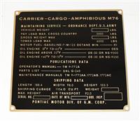 DT-636 | DT-636  Data Plate Tag Brass M76 Amphibious Carrier Cargo Information (3).JPG