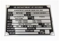 DT-643 | DT-643  Data Plate Tag MEP 016C US DOD Generator Identification Plate (2).JPG