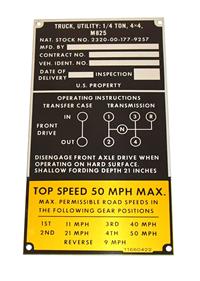 DT-645 | DT-645  Data Plate Tag M825 Utility Truck 14 Ton 4x4 Top Speed and Transmission (1).JPG
