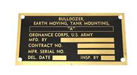 DT-661 | DT-661  Data Plate Tag Brass Bulldozer Earth Moving Tank Mounting Information (1).JPG