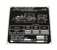 DT-665 | DT-665  Data Plate Tag M998 Utility Truck HMMWV 1 14 Ton 4x4 Weight and Dimensions (3).JPG