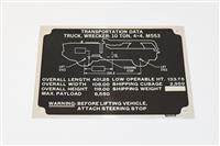 DT-675 | DT-675  Data Plate Tag M553 Goer Wrecker Truck 10 Ton 4x4 Transportation Data (2).JPG