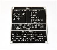 DT-678 | DT-678  Data Plate Tag M38A1 M170 Jeep Front Transmission and Transfer Case (1).JPG