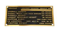 DT-679 | DT-679  Data Plate Tag Brass M59 Armored Infantry Vehicle Weight and Dimensions (2).JPG