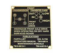 DT-686 | DT-686  Data Plate Tag Brass M715 Cargo Truck 1 14 Ton 4x4 Front Transmission and Transfer Case (4).JPG