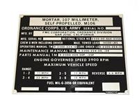DT-694 | DT-694  Data Plate Tag M106 Self-Propelled Mortar 107 MM Engine and Speed Information (1).JPG