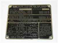 DT-708 | DT-708  Data Plate Tag GMC M135 Cargo Truck without Winch 2 12 Ton 6x6 Weight and Dimensions (2).JPG