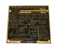 DT-709 | DT-709  Data Plate Tag Brass GMC M135 Cargo Truck with Winch 2 12 Ton 6x6 Weight and Dimensions (3).JPG