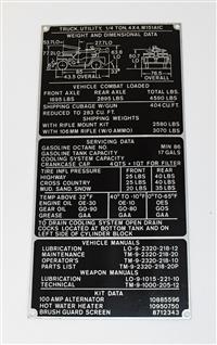 DT-716 | DT-716  Data Plate Tag M151A1C Jeep MUTT Utility Truck 14 Ton 4x4 Weight and Dimensions (2).JPG