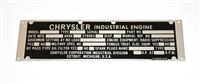 DT-720 | DT-720  Data Plate Tag Chrysler Industrial Engine Rebuild Tag (2).JPG