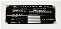 DT-722 | DT-722  Data Plate Tag M1079A1 Van Truck Information LMTV (1).JPG