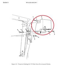 HM-1423 | HM-1423  B Pillar Protective Padding Driver  Left Side HMMWV Diagram.jpg