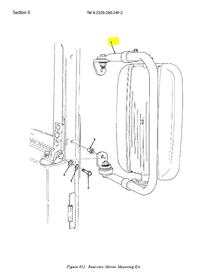 HM-3472 | HM-3472 Right Passenger Side Black Rearview Mirror with Mounting Arm Bracket HMMWV Dia 1.JPG