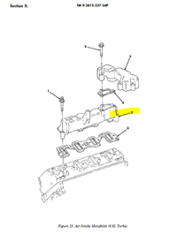 HM-3677 | HM-3677  Left Hand Bank Intake Manifold 6.5L Turbo Diesel Engine HMMWV Dia (1).JPG
