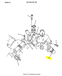HM-3689 | HM-3689 Turbocharger Right Hand Exhaust Pipe 6.5L GEP Diesel Engine HMMWV  Dia (1).JPG
